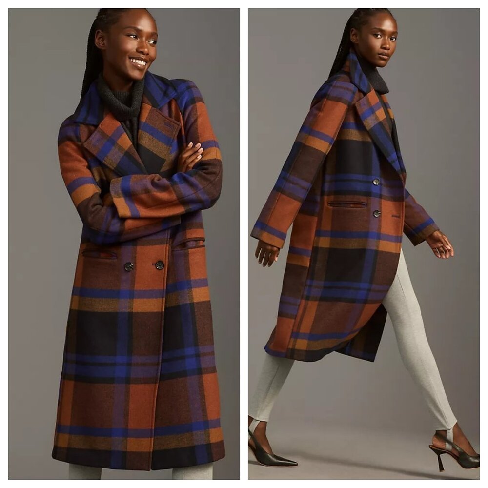 Avec Les Filles Plaid Top Coat